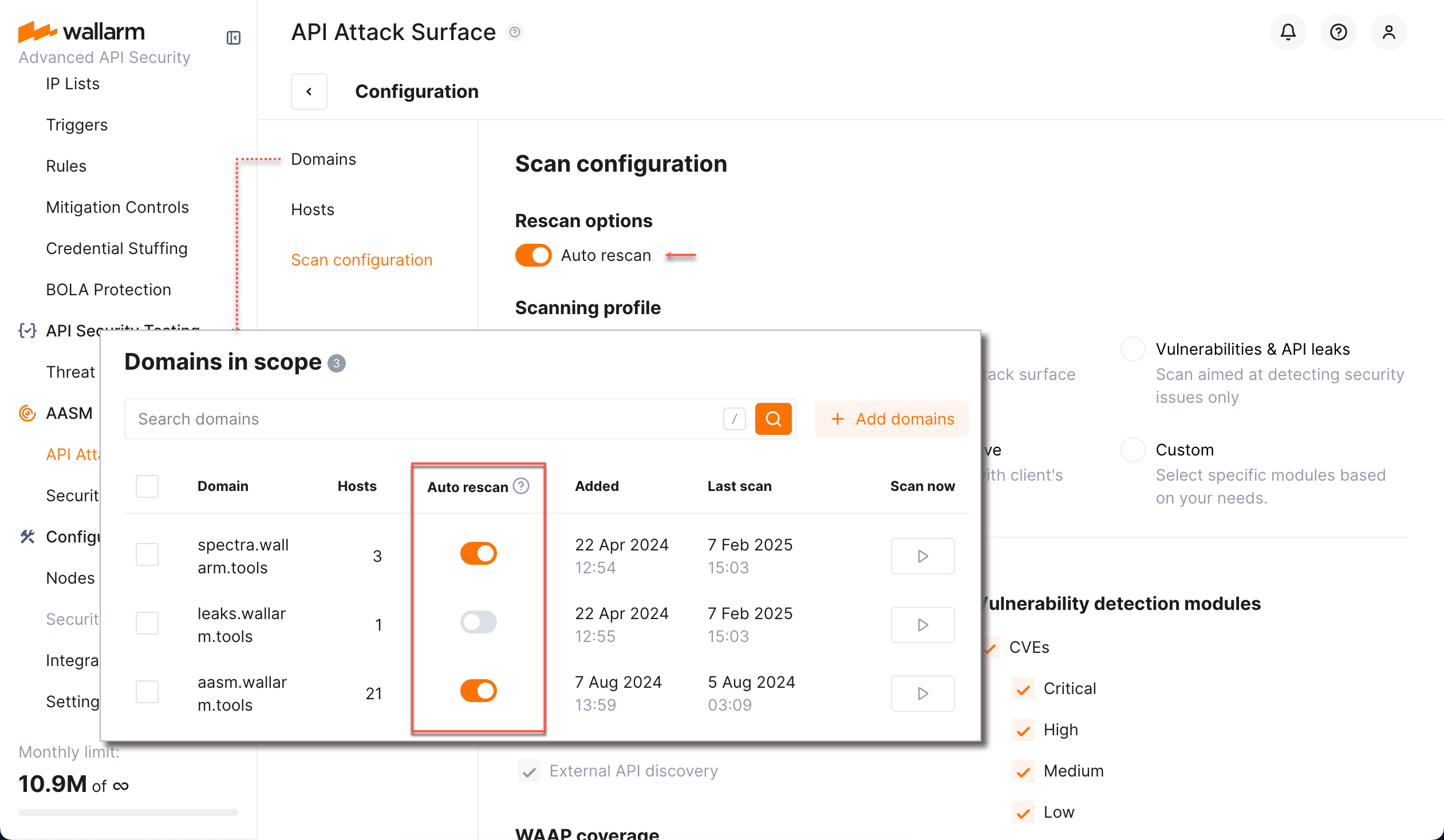 AASM - configuring auto rescan